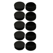Unique Bargains 10pcs 47mm Diameter Tube Insert Chair Leg Cap Round Black Plastic Tubing Plug