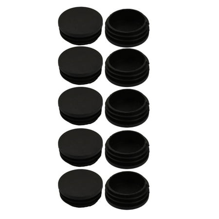 Unique Bargains 10pcs 47mm Diameter Tube Insert Chair Leg Cap Round Black Plastic Tubing Plug