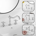 thumbnail image 3 of 8" Widespread Chrome Bathroom Faucet Sink Basin 3 Hole 2 Cross Handle with Drain, 3 of 12