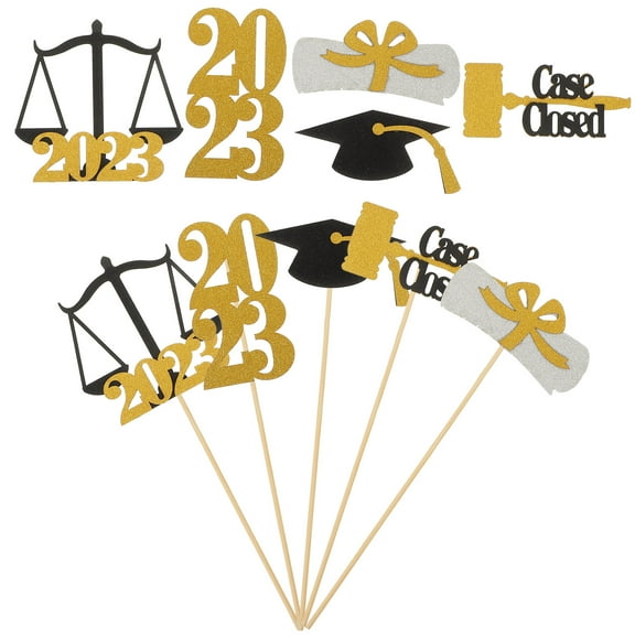 Supvox Graduation Decorations Grad Centerpieces Golden Paper Photo Booth Props 1 Set