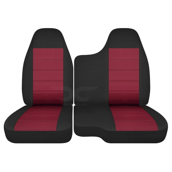 T49-Designcovers Fits 2004-2012 Chevy Colorado/GMC Canyon Velour Truck Seat Covers(Front 60/40 Split Bench) No Armrest:Black and Burgundy