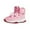 Pink, variant on Otqutp Kids Unisex Winter Camouflage Boots Tie Dye Print Comfortable Water-proof Fleece Warm Thicken Cozy Furry Hiking Shoes