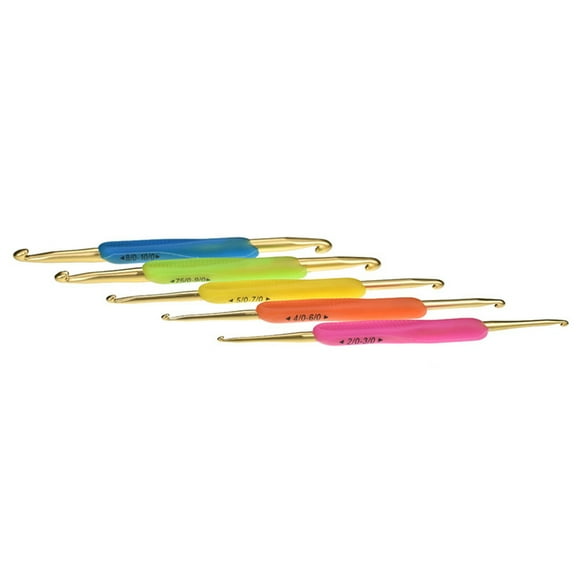 FELTECHELECTR Design Crochet Hooks Set Crochet Hooks Assorted Color 5Set Aluminum