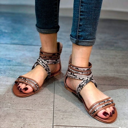 

Alueeu Women s sandals Fashion Women s Serpentine Summer Zipper Beach Open Toe Breathable Sandals Shoes