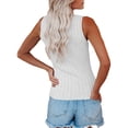 thumbnail image 3 of Sleeveless Women Solid Color Ribbed Knit Tank Tops Summer Casual Cami Tops, 3 of 4