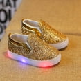 thumbnail image 5 of URMAGIC Toddler Girl's Light Up Sequins Slip On Loafers Baby Glitter Shoes Flashing LED Casual Princess Party Shoes Flat Sneakers (Toddler/Little Kid), 5 of 10