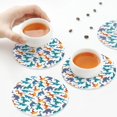 thumbnail image 6 of Bingfone Vintage Block Dinosaur Leather Drinks Coasters with Set of 6,Suitable for Home Kitchen,Coffee Cup Coasters Home Gift, 6 of 7