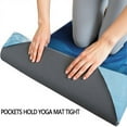 thumbnail image 3 of Blue White Marble Pattern Hot Yoga Mat Towel Non Slip for Hot Yoga - Quick-Drying Yoga Mat Cover with 4 Corner Pockets with Travel Bag - Hot Yoga Towel Non Slip 74"x26", 3 of 6