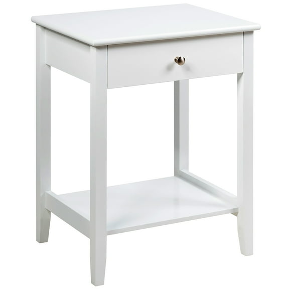 Costway Nightstand End Table Storage Display Bedroom Furniture Drawer Shelf Beside White