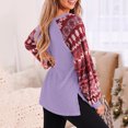 thumbnail image 3 of IROINNID Reduced Womens Sweater Knit Off-The-Shoulder Pullover Sweater Print Loose Mid-Length Long Sleeve Splicing Line Sweater Tops Blouse, 3 of 5