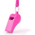 thumbnail image 6 of Loud Sports Whistle with Lanyard – High-Pitched Pink Plastic Whistles for Coaches, Outdoor Safety, Dog Training, Party Favors, 6 of 7