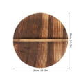 thumbnail image 2 of Yongwei wok lid 14 inch Wooden Wok Lid Kitchen Thick Wood Pot Cover with Ergonomic Handle Vintage Pot Cover, 2 of 9