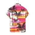 thumbnail image 4 of Penkiiy Mens Hawaiian Tropical Shirt Short Sleeve Casual Button Down Floral Summer Beach Shirts with Pocket 3XL Pink, 4 of 4