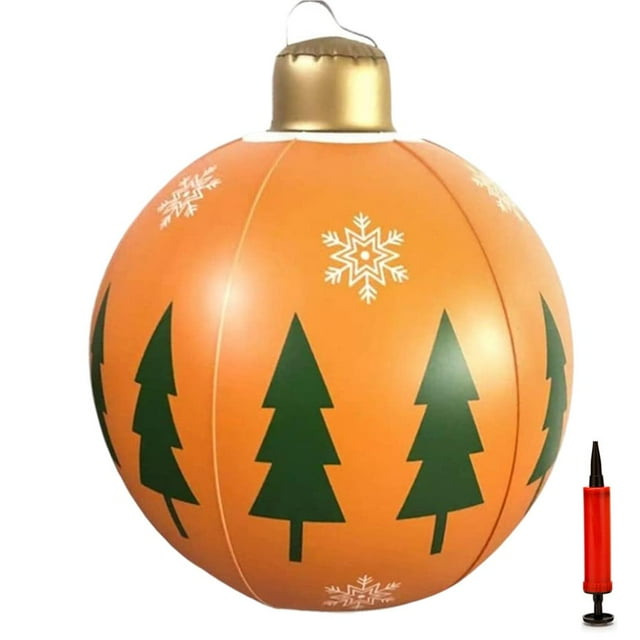 Wosthever Bolas inflables de Navidad de 24 pulgadas, decoraciones para exteriores, decoraciones navideñas para patio, adorno inflable para jardín Kits de decoración para fiestas No.2 Wosthever HA042543-02