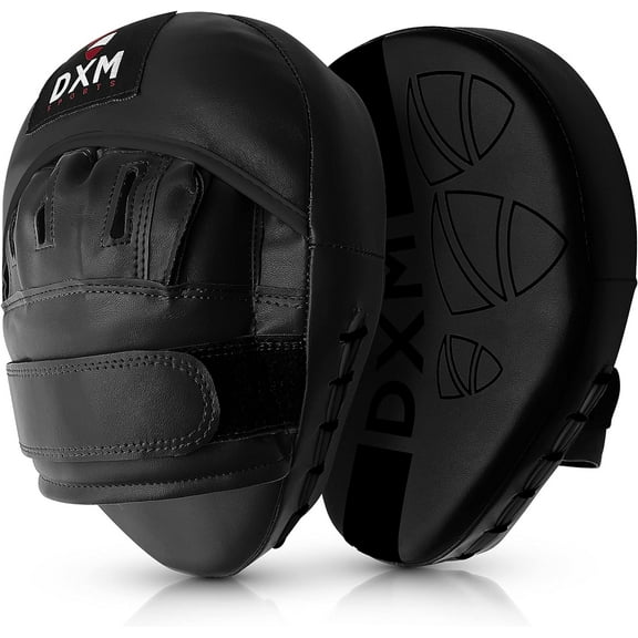 DXM SPORTS Boxing Pads Punch Mitts - Leather, Black
