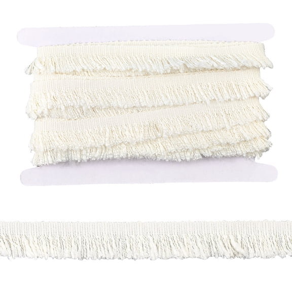 9 Yards White Tassel Fringe Trim 25mm Wide Boho Tassel Ribbon Polyester Woven Fringe Trim Lace Edging Trimmings DIY