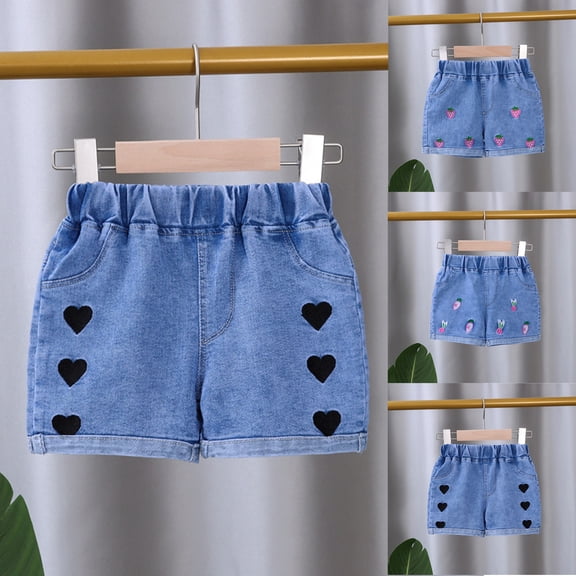 Jorts Kids Baggy Girls Girls Shorts Casual Lightweight Elastic Waist Stretchy Denim Pull On Shorts Summer Comfy Clothing with Pockets