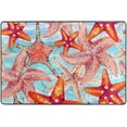 thumbnail image 4 of SKYSONIC 72x48in Watercolor Starfishes Area Rug, Sea Waved Background Non-Slip Floor Carpet for Indoor Living Dining Room and Bedroom Area, 4 of 7