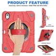 thumbnail image 3 of Dteck for iPad Air 11 inch 7th (M3) 2025 / 6th (M2) 2024, Heavy Duty Shockproof Protective Case Stand and Hand/Shoulder Strap for iPad Air 6th Generation Cover with Pen Holder, Red, 3 of 11
