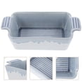 thumbnail image 4 of Ceramic Bowl Double Ear Baking Bowl Microwave Oven Pan Cake Baking Bowl Simple Sauce Bowl for Home Kitchen (Rectangular Baking Pan Blue), 4 of 8