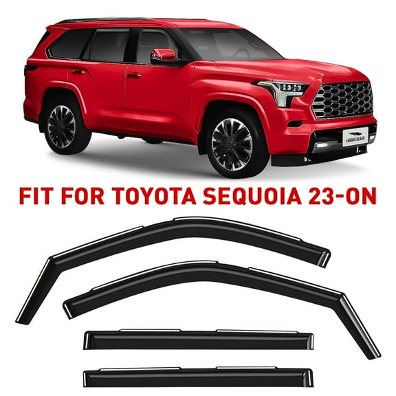 Voron Glass in-Channel Extra Durable Rain Guards for Toyota Sequoia 2023-2026, Window Deflectors, Vent Window Visors, 4 Pieces - 200556