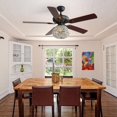 thumbnail image 2 of 52 inch Ceiling Fan with Lights and Remote Control, 3-Speed, 5 Wood Fan Blades, Modern Home Fan and Crystal LED Light 2-in-1 Design, for Living Room, Bedroom, Dining Room, D8242, 2 of 7