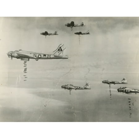 Us Army Air Force - LAMINATED POSTER March 14, 1945. The 401st Bomb Group of the US Army Air Forces drop their bombs on the railroad mars Poster Print 24 x 36