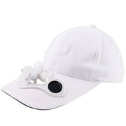 Sunscreen Powered Fan Hat Summer Outdoor Sports Hat Sun Protection Cap With Solar Fan Bicycle Climbing Baseball Cap white
