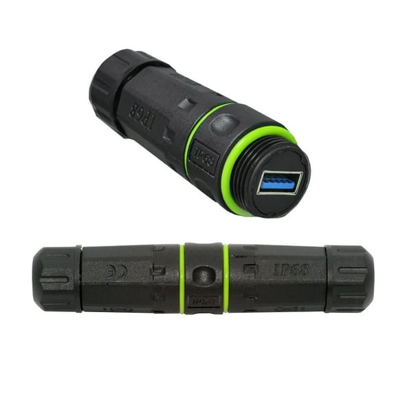 FVH M20 Locking IP68 Waterproof Type-A USB3.0 5Gbps USB-A Female to USB-A Female Extension Adapter Coupler