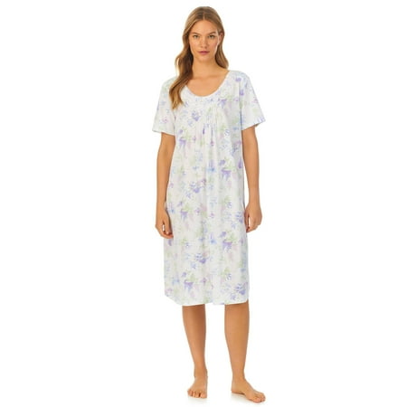 Women's Carole Hochman Cotton Short Sleeve Nightgown Color: Butterfly Garden Size: MEDIUM