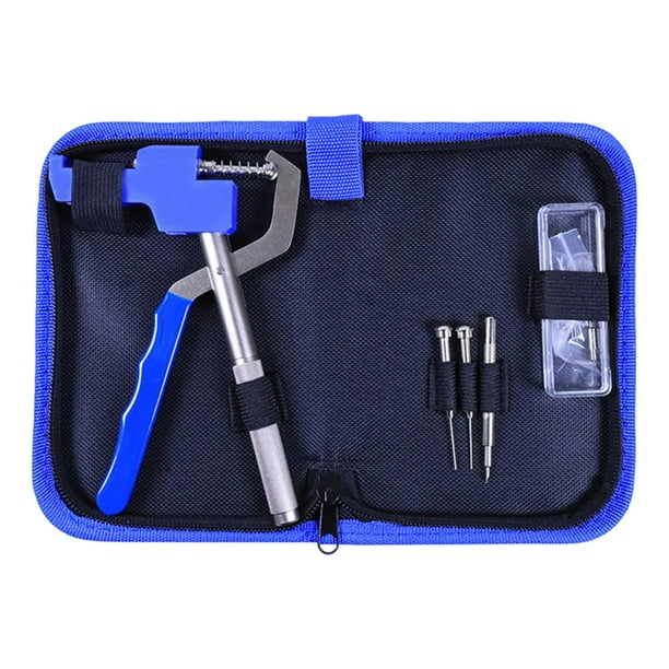 Extractor de correas de reloj, herramienta para quitar eslabones de correas con bolsa de almacenamiento, multifuncional para reparaciones Azul