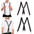 thumbnail image 3 of Men's X-Back Clip Suspenders Adjustable Elastic Suspenders Retro Formal Dress Tux, 3 of 7