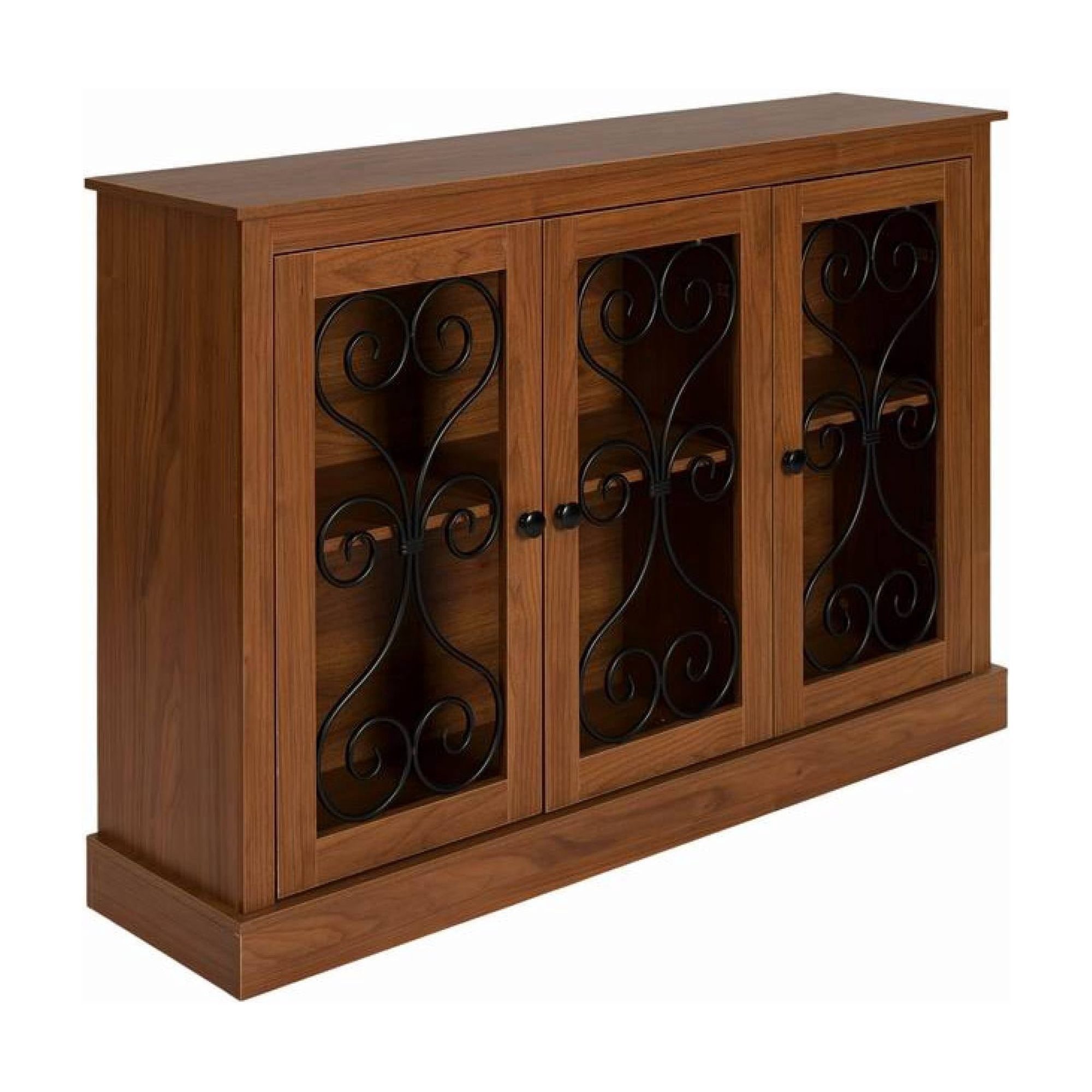 Leumius 47" Wood Sideboard Buffet Cabinet, Morden Fort Coffee Bar Storage Cabinet with 3 Metal-Decorated Doors, Freestanding Accent Sideboard for Kitchen, Living Room and Entryway