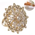thumbnail image 1 of Coofit Napkin Ring Rhinestone Stainless Steel Napkin Wrap Wedding Decor for Banquet, 1 of 9