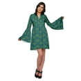 thumbnail image 1 of Moomaya Robe Plissée pour Femmes Grande Taille Robe Mini à Longues Manches Évasées, 1 of 6