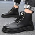 thumbnail image 3 of Oyedens Motorcycle Riding Combat Boots for Men Fashion Casual Leather Lace up Mid Calf Ankle Booties, 3 of 6