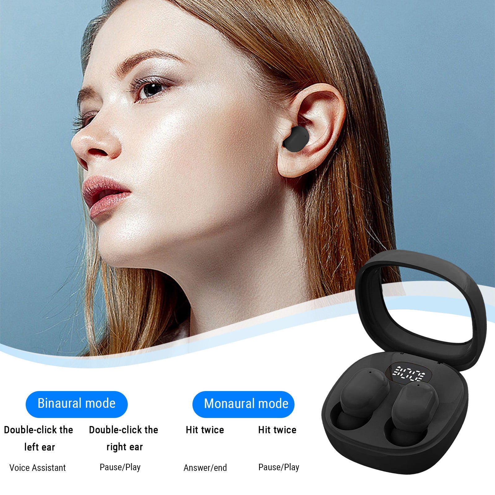 Ear Buds Wireless Bluetooth Earphones, In Ear Earphones, Mini Invisible, Ultra Small, Ultra Long Range, Noise Reduction Earphones Wireless Earbuds