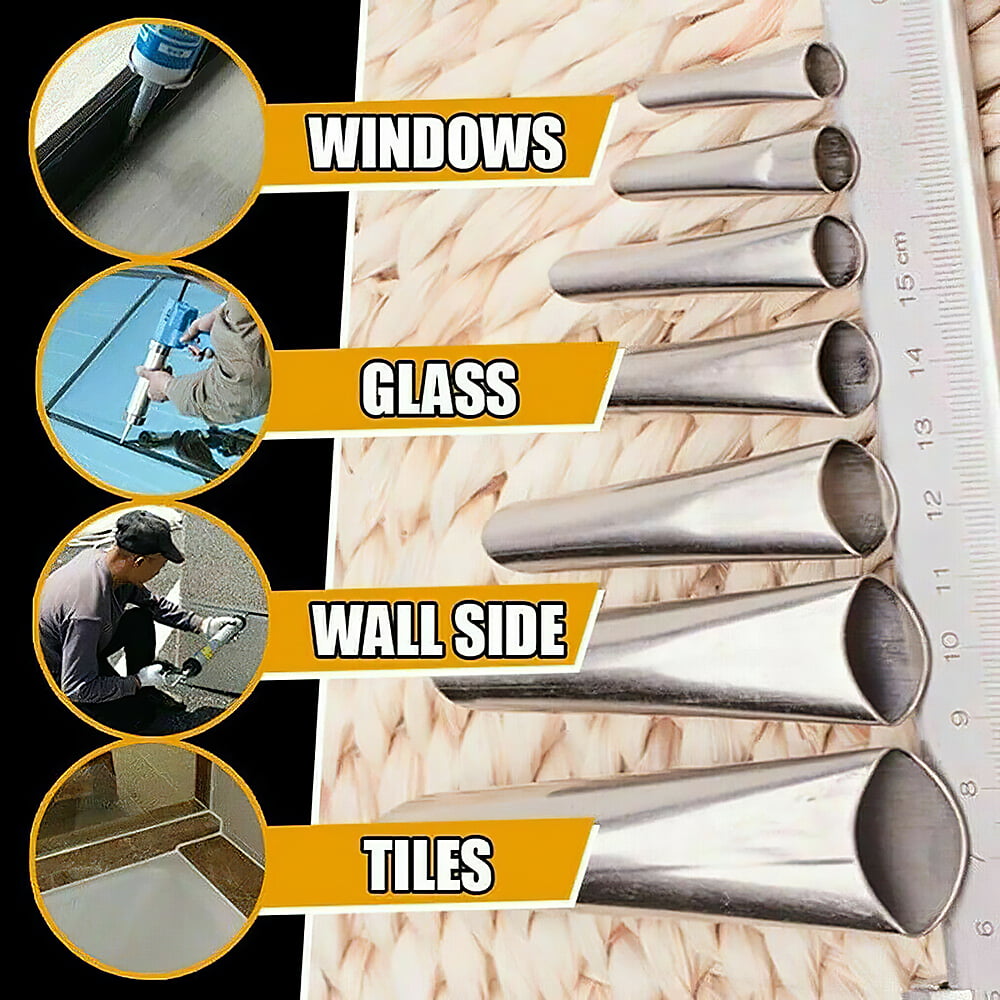 15Pcs Caulking Finisher Nozzle Applicator Sealant Finishing Tool Home Wall Glass 