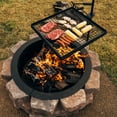 thumbnail image 3 of Ash & Ember Adjustable Swivel Grill, Steel Mesh Wire Cooking Grate with Spike Pole, Open Fire Portable BBQ Camping Gear, 3 of 6