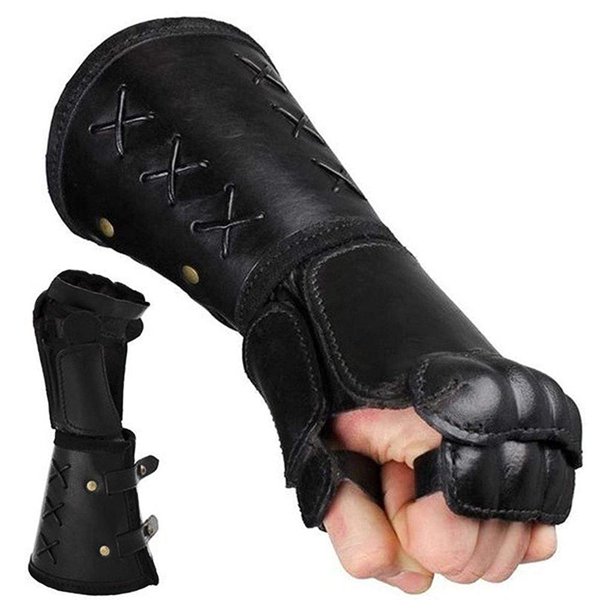 Sonducket 1 par de correas para los brazos, protectores de manos, brazalete de disfraz Retro resistente al desgaste, práctico para usar, muñequera guantes y mitones Negro