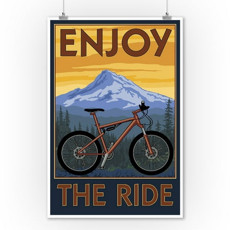 Enjoy the Ride - Mountain Bike Scene - Lantern Press Artwork (9x12 Art Print, Wall Decor Travel (Best Multi Day Bike Rides)