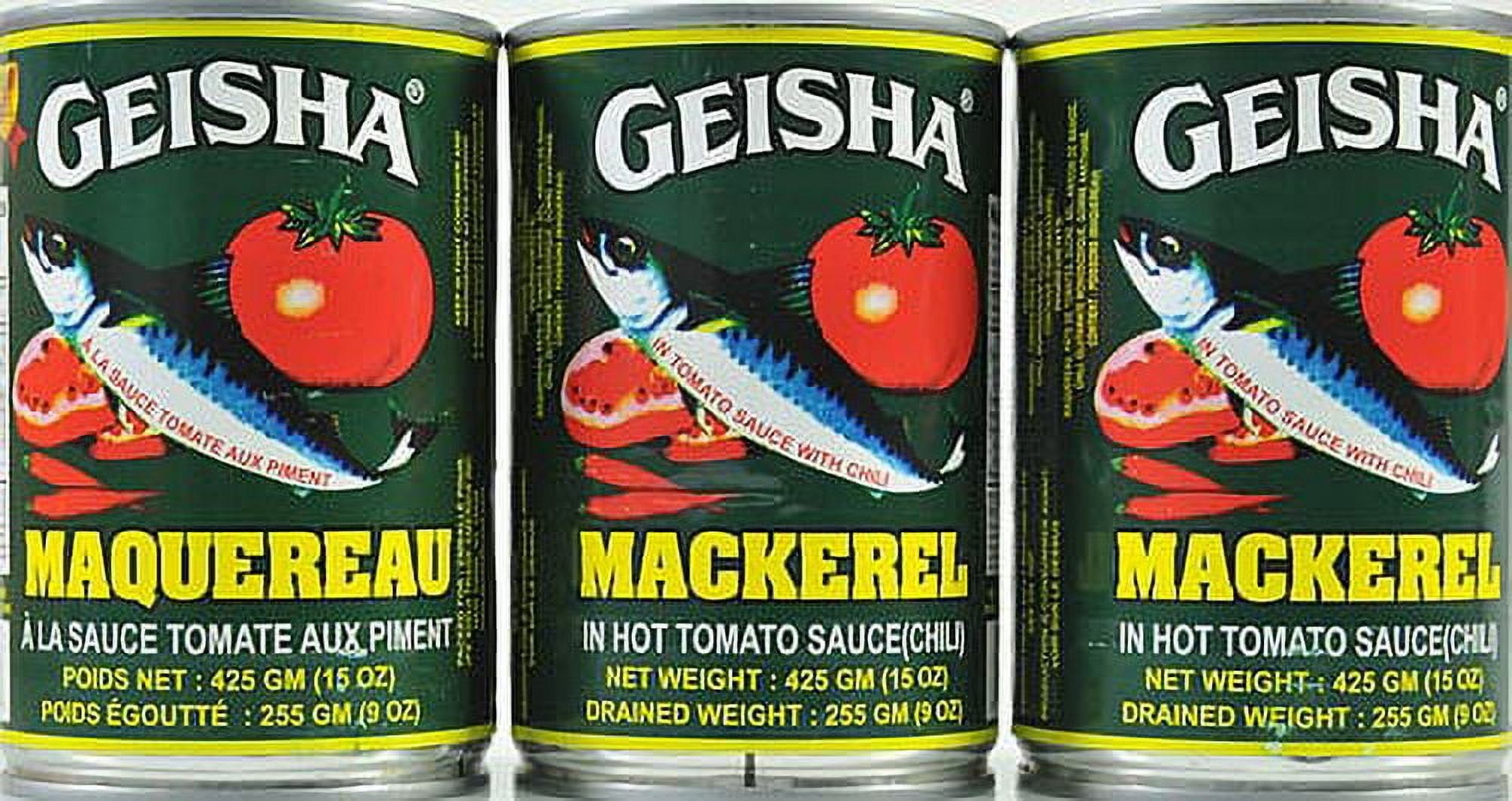 (2 pack) Geisha Mackerel in Tomato Sauce with Chili, 15 oz, in a Can