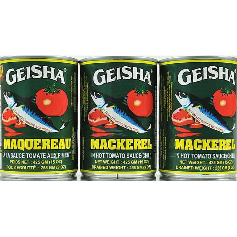 Geisha Mackerel in Tomato Sauce with Chili, 15 oz, High Protein