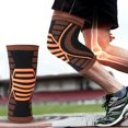 thumbnail image 4 of Protector de rodillera deportiva, almohadilla de soporte para Fitness, correa para exteriores (negro y naranja, M), 4 of 8