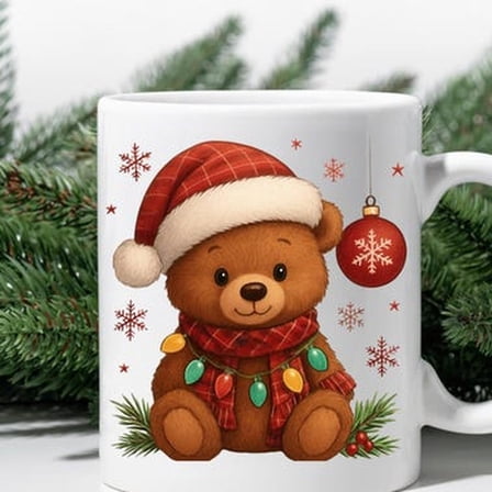 Teddy Bear in Santa Haoffee Mug CH1Ristmaoliday