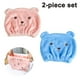thumbnail image 1 of Gorro para el cabello seco absorbente suave, 2 uds., lindo oso de dibujos animados, microfibra súper suave, toalla de secado rápido para niños y adultos, 1 of 8