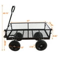 thumbnail image 4 of Aukfa Mesh Steel Wagon Cart with Removable Sides, Garden Cart Heavy Duty Utility Wagon with Rotating Handle/10'' Tires for Garden Yard, Black, 4 of 8