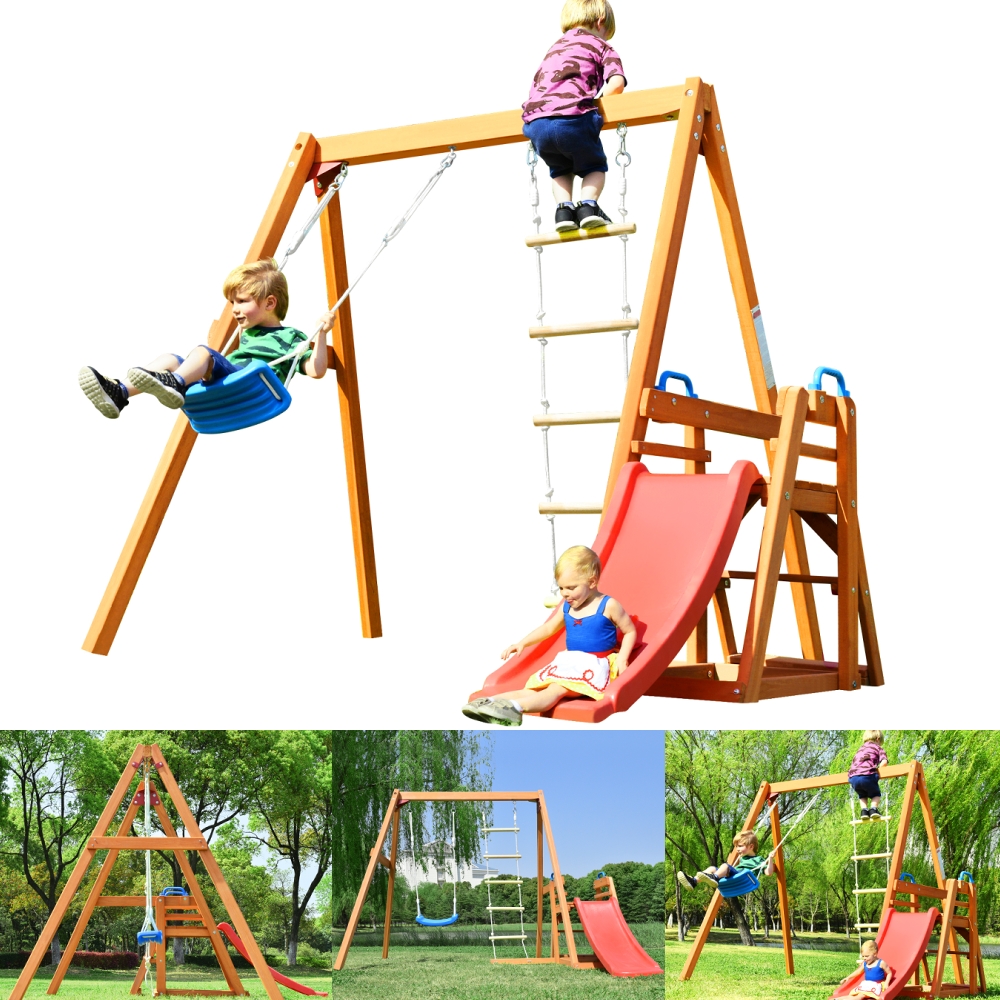 Jusddie Playset Playthings With Heavy Duty Swing Set Climbers Creative