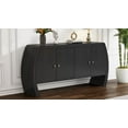 thumbnail image 4 of CoSoTower Four-Door Ash Veneer Storage Cabinet with Curved Legs, Perfectly Suited for Hallways, Entrances, and Living Rooms, 4 of 9