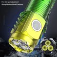 thumbnail image 3 of Linterna de alta potencia Antorcha de 3 ojos 500 mAh para acampar al aire libre Pesca (verde), 3 of 5
